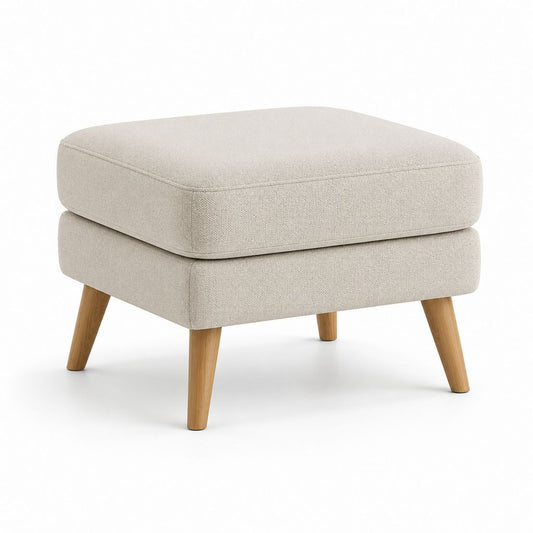 Fußhocker gepolstert Beige Polyester rechteckig 60 x 45 x 43 cm