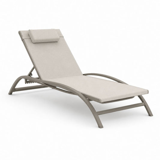 Verstellbare Gartenliege Taupe Aluminium Textilene 200 x 70 x 100 cm